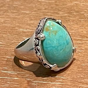Barse NWOT Turquoise and sterling silver overlay teardrop ring size 6